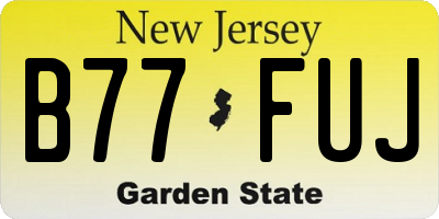 NJ license plate B77FUJ
