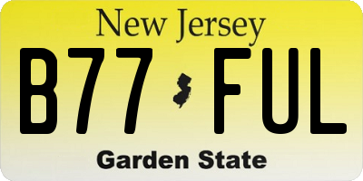 NJ license plate B77FUL