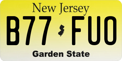 NJ license plate B77FUO