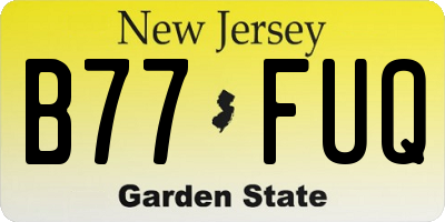 NJ license plate B77FUQ