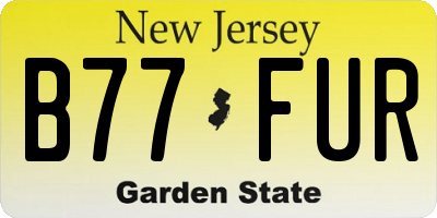 NJ license plate B77FUR