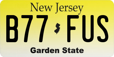 NJ license plate B77FUS