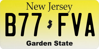 NJ license plate B77FVA