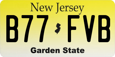 NJ license plate B77FVB