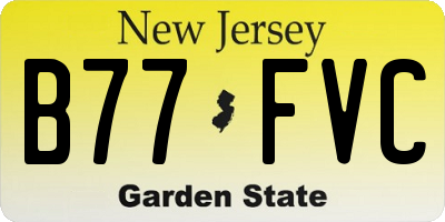 NJ license plate B77FVC