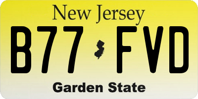 NJ license plate B77FVD