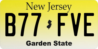 NJ license plate B77FVE