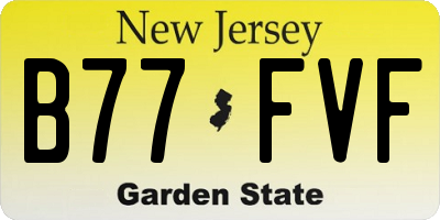 NJ license plate B77FVF