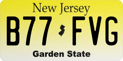 NJ license plate B77FVG