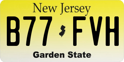 NJ license plate B77FVH