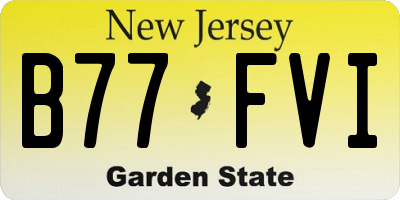 NJ license plate B77FVI