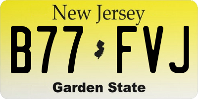 NJ license plate B77FVJ