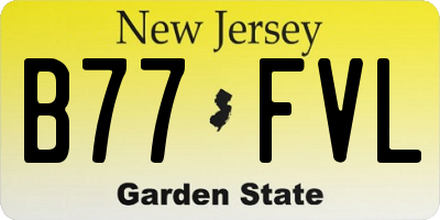 NJ license plate B77FVL