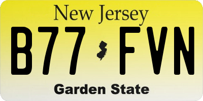 NJ license plate B77FVN