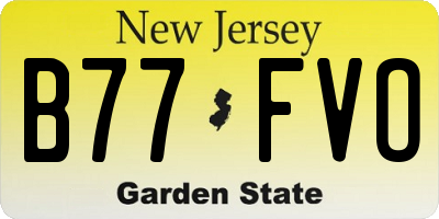 NJ license plate B77FVO