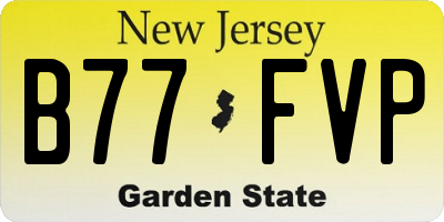 NJ license plate B77FVP
