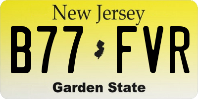 NJ license plate B77FVR