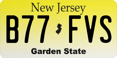 NJ license plate B77FVS