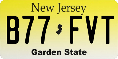 NJ license plate B77FVT