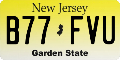 NJ license plate B77FVU