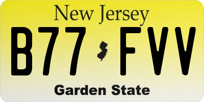 NJ license plate B77FVV