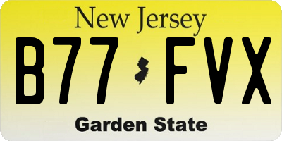 NJ license plate B77FVX
