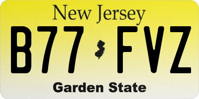NJ license plate B77FVZ