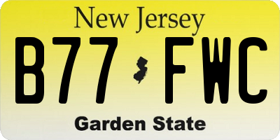 NJ license plate B77FWC