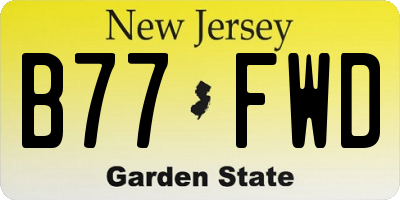 NJ license plate B77FWD