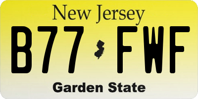 NJ license plate B77FWF