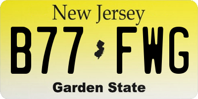 NJ license plate B77FWG