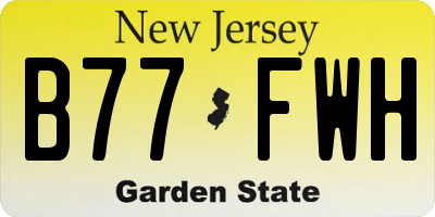 NJ license plate B77FWH