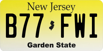NJ license plate B77FWI