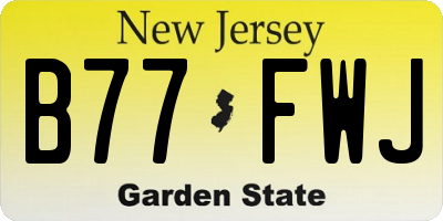 NJ license plate B77FWJ
