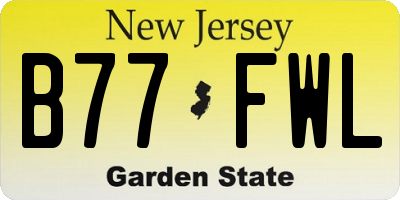 NJ license plate B77FWL