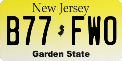 NJ license plate B77FWO