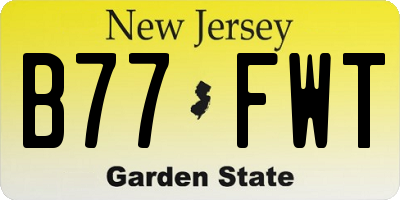 NJ license plate B77FWT