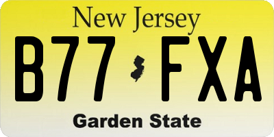 NJ license plate B77FXA