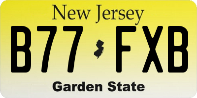 NJ license plate B77FXB