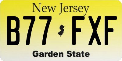 NJ license plate B77FXF