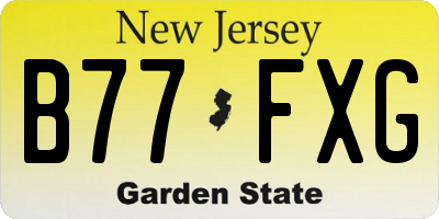 NJ license plate B77FXG