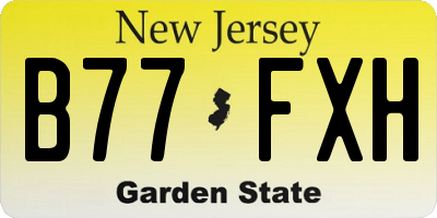 NJ license plate B77FXH