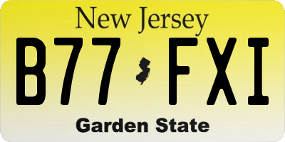 NJ license plate B77FXI