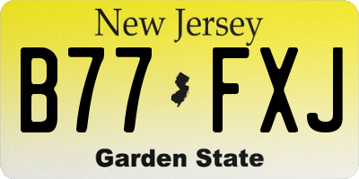 NJ license plate B77FXJ
