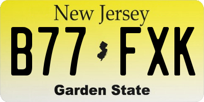 NJ license plate B77FXK