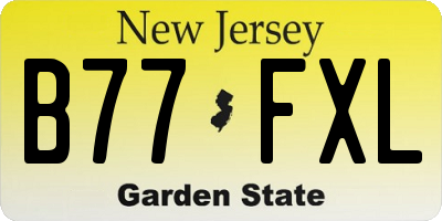 NJ license plate B77FXL