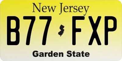 NJ license plate B77FXP