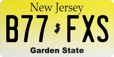 NJ license plate B77FXS
