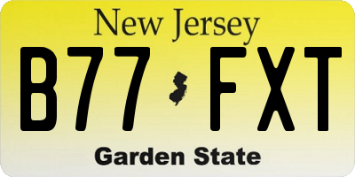 NJ license plate B77FXT