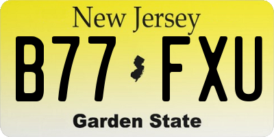 NJ license plate B77FXU